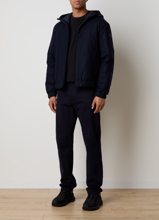 Moncler Torrani bomberjack met capuchon - voorkant 3 donkerblauw