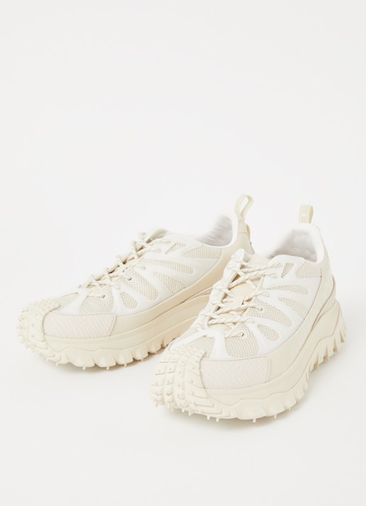 Moncler Trailgrip Amoeba sneaker van leer met mesh details - detail 4 beige