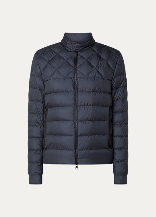 Moncler Tuile gewatteerde jas met donsvulling en ritszakken - voorkant donkerblauw