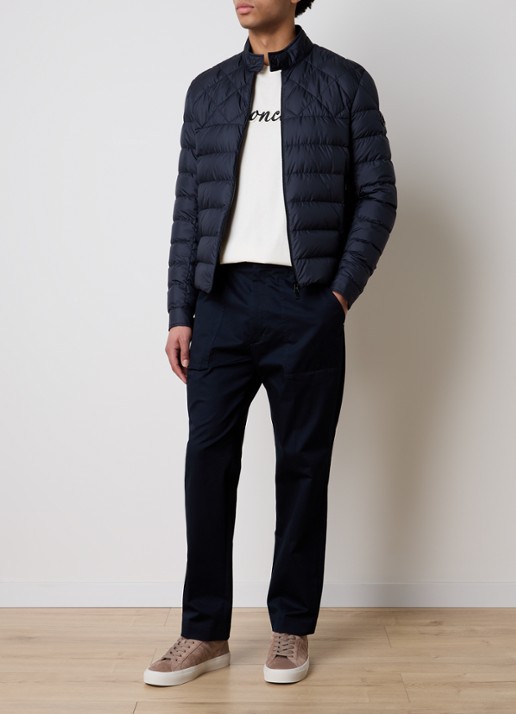 Moncler Tuile gewatteerde jas met donsvulling en ritszakken - voorkant 2 donkerblauw