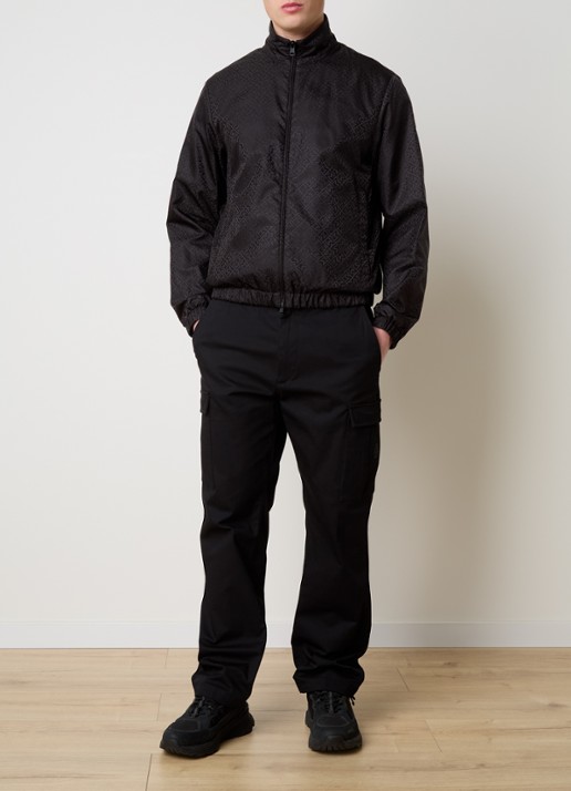 Moncler Vanoise jack met jacquard logoprint - voorkant 6 zwart
