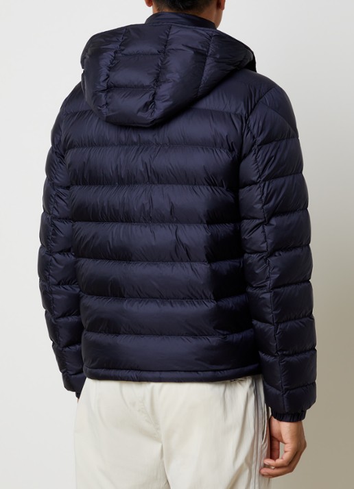 Moncler Verith pufferjack met donsvulling en afneembare capuchon - achterkant 3 donkerblauw