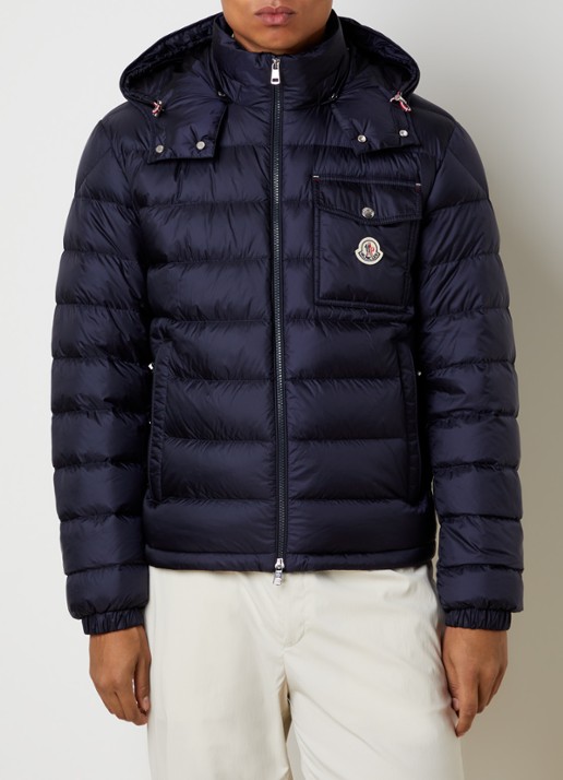 Moncler Verith pufferjack met donsvulling en afneembare capuchon - detail 4 donkerblauw