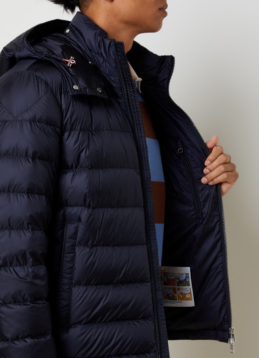 Moncler Verith pufferjack met donsvulling en afneembare capuchon - detail 5 donkerblauw