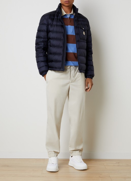 Moncler Verith pufferjack met donsvulling en afneembare capuchon - voorkant 2 donkerblauw