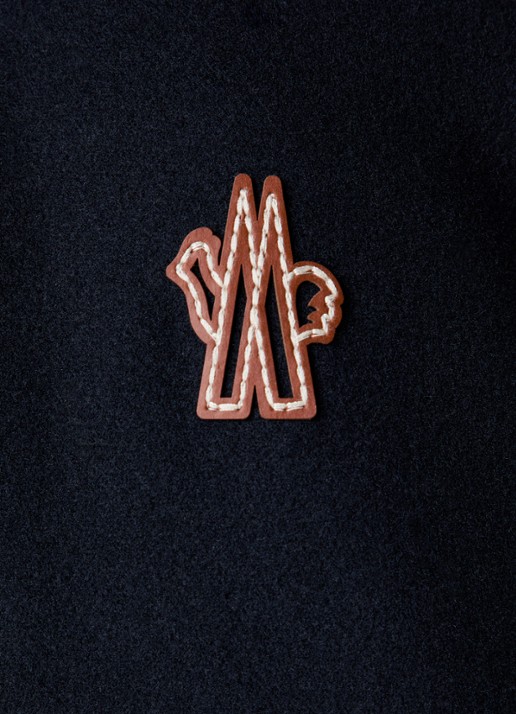 Moncler Vest van fleece met capuchon en details van denim - detail 4 donkerblauw