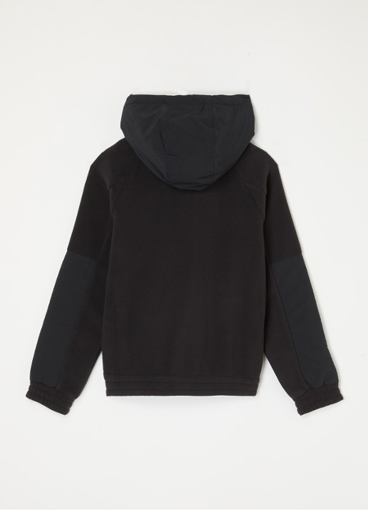 Moncler Vest van fleece met capuchon - achterkant zwart