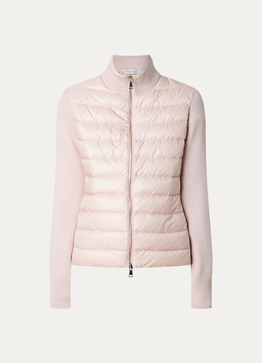 Moncler Vest van scheerwol met gewatteerd voorpand - voorkant 5 lichtroze