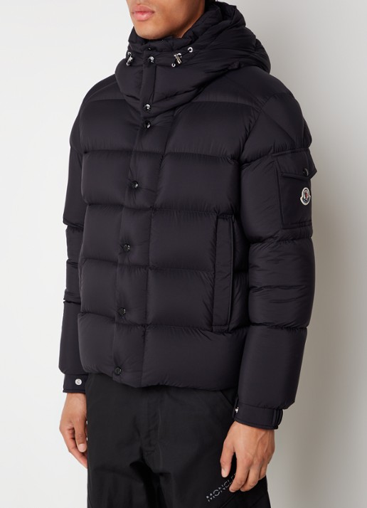 Moncler Vezere puffer jack met donsvulling en afneembare capuchon - detail 4 zwart