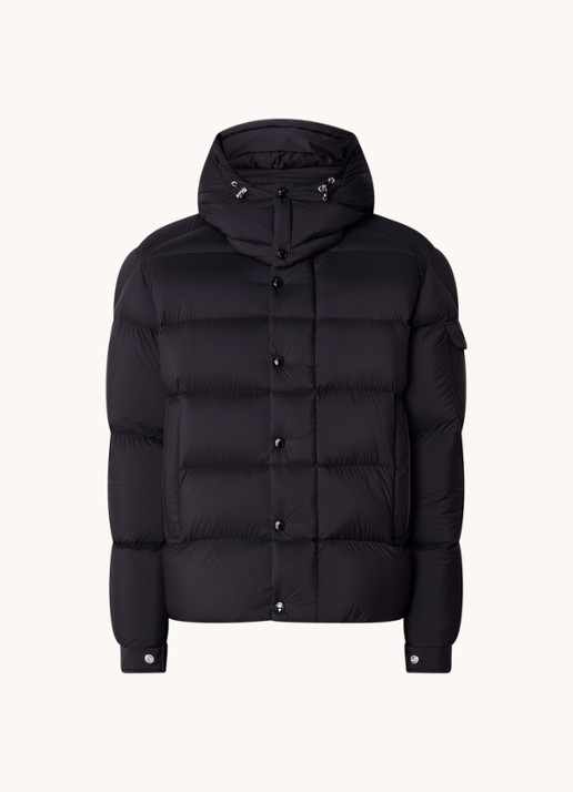Moncler Vezere puffer jack met donsvulling en afneembare capuchon - voorkant 2 zwart