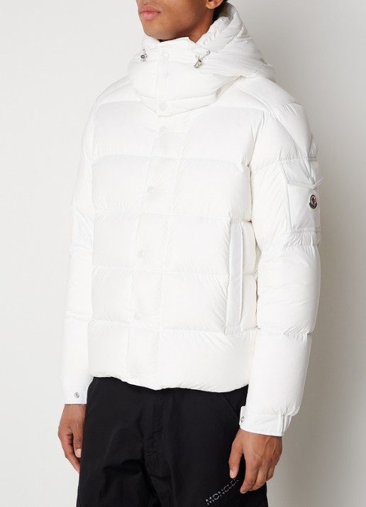 Moncler Vezere puffer jack met donsvulling en afneembare capuchon - detail 4 gebroken wit