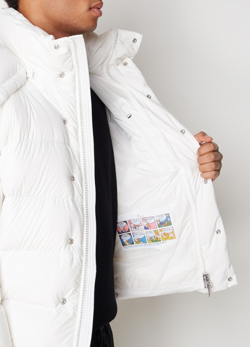 Moncler Vezere puffer jack met donsvulling en afneembare capuchon - detail 6 gebroken wit