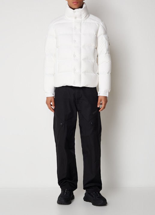Moncler Vezere puffer jack met donsvulling en afneembare capuchon - voorkant 3 gebroken wit
