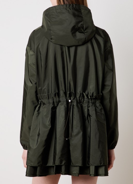 Moncler Wete windjack met capuchon en ritszakken - achterkant 6 bronsgroen