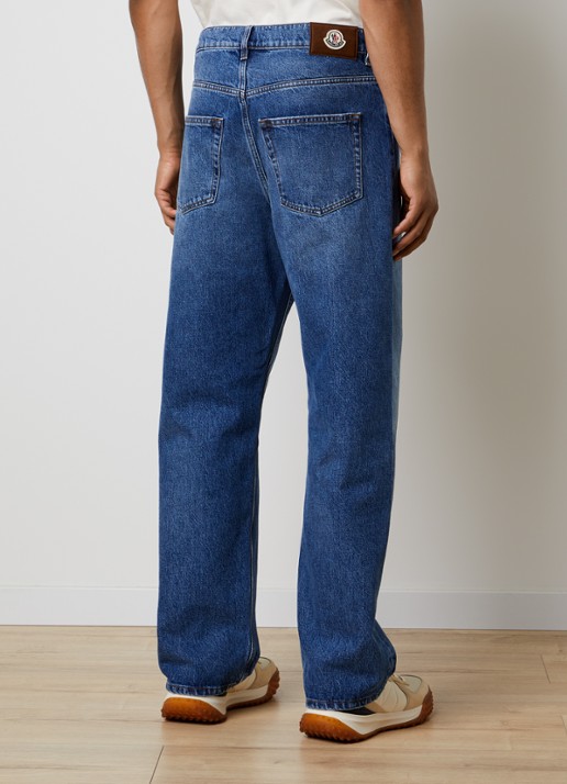 Moncler Wide fit jeans met medium wassing en steekzakken - achterkant 6 indigo