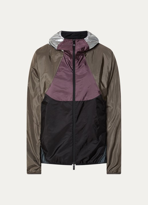 Moncler Windjack met capuchon en ritszakken - voorkant 2 zwart