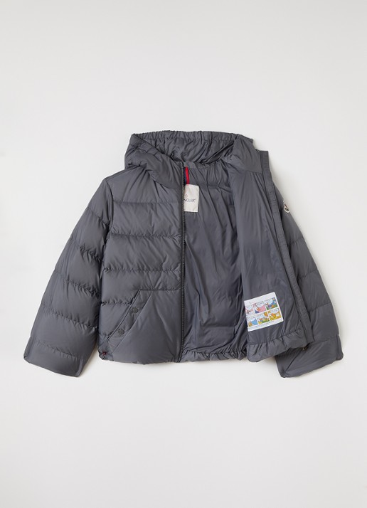 Moncler Xhante gewatteerd jack met donsvulling - voorkant 2 donkergrijs