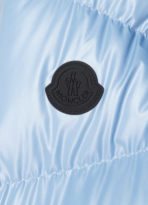 Moncler Yonne puffer jack met donsvulling en afneembare capuchon  - detail 4 lichtblauw