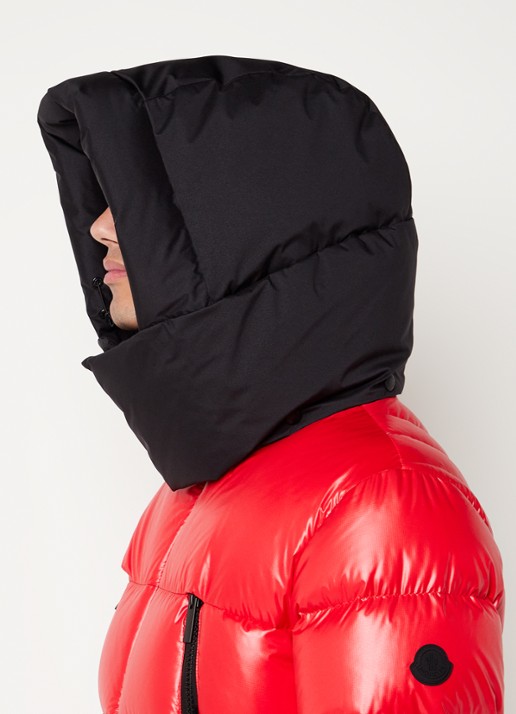 Moncler Zubair puffer jack met donsvulling en afneembare capuchon - detail 5 steenrood