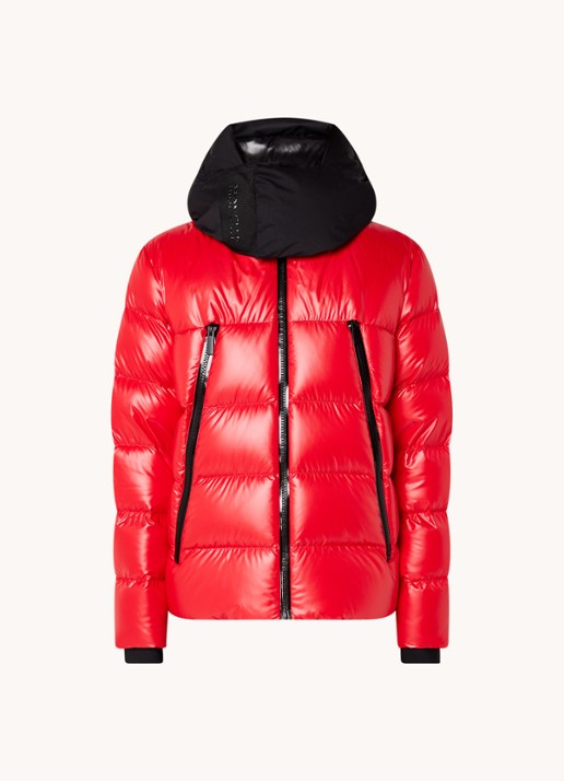 Moncler Zubair puffer jack met donsvulling en afneembare capuchon - voorkant steenrood