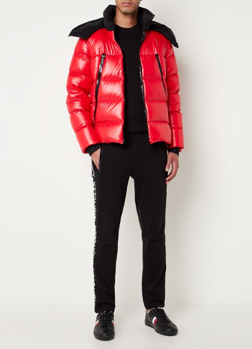 Moncler Zubair puffer jack met donsvulling en afneembare capuchon - voorkant 2 steenrood