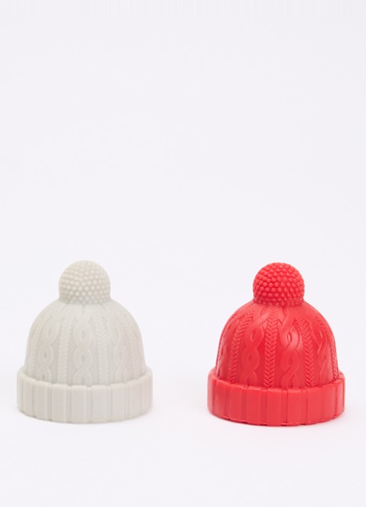 Monkey Business Beanie wijnstopper set van 2 - voorkant 5 rood
