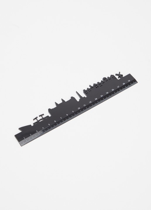 Monkey Business Skyline Amsterdam liniaal - voorkant 2 zwart