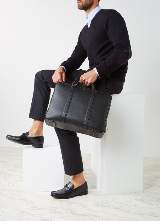 Montblanc Meisterstück Soft Grain businesstas van leer - voorkant 2 zwart