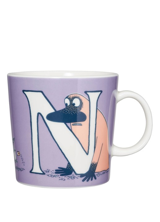Moomin Arabia Moomin ABC N mok 40 cl - voorkant lavendel
