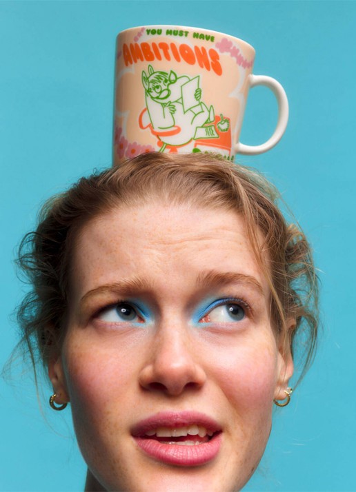 Moomin Arabia Moomin Boss Lady mok 40 cl - voorkant 4 oranje