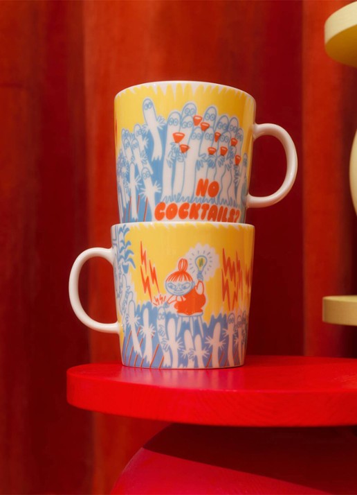 Moomin Arabia Moomin Feestwachtrij mok 40 cl - voorkant 4 geel