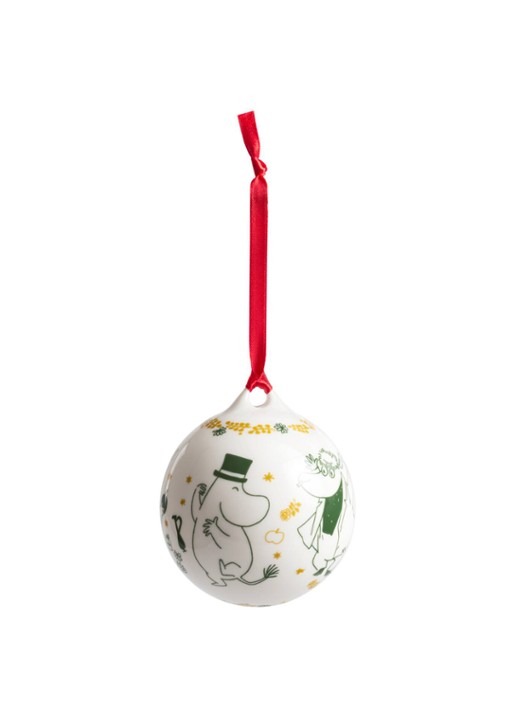 Moomin Arabia Moomin Gift of Love 2026 kerstbal 10,4 cm - achterkant gebroken wit