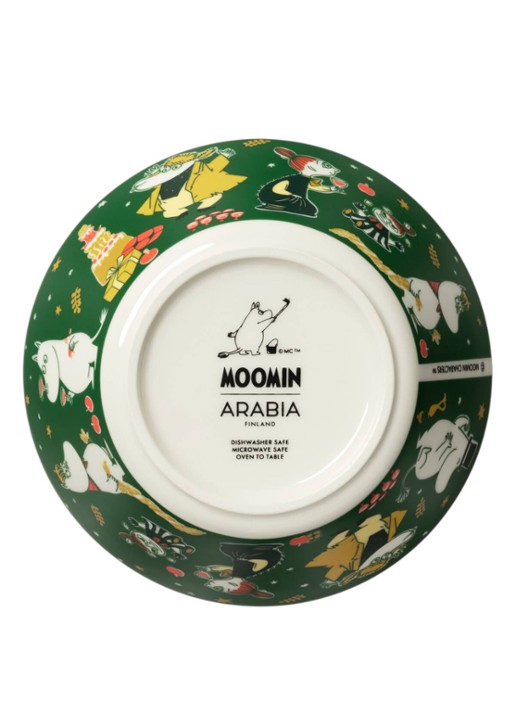 Moomin Arabia Moomin Gift of Love kom 15 cm - achterkant 3 donkergroen