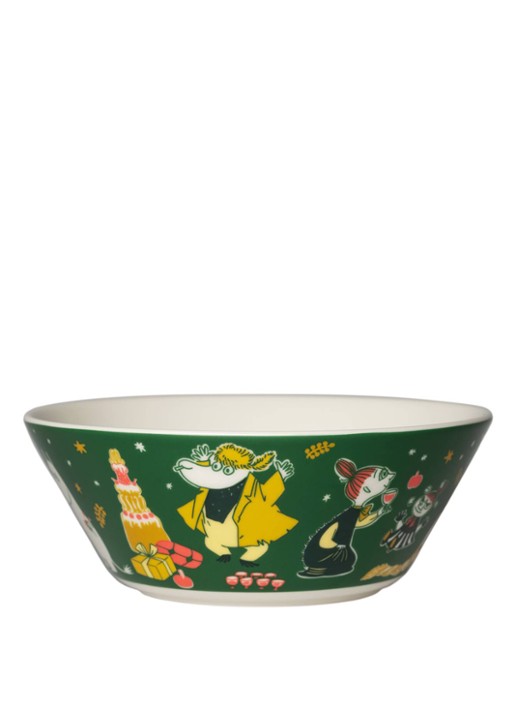 Moomin Arabia Moomin Gift of Love kom 15 cm - voorkant 2 donkergroen