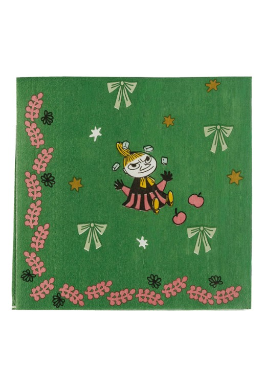 Moomin Arabia Moomin Gift of Love servetten 33 x 33 cm - achterkant 4 donkergroen