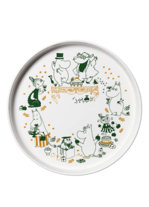 Moomin Arabia Moomin Gift of Love taartplateau 28 cm - voorkant 3 gebroken wit