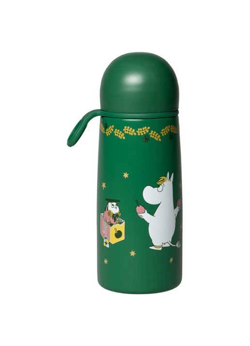 Moomin Arabia Moomin Gift of Love thermosfles 0,4 liter - voorkant 2 donkergroen