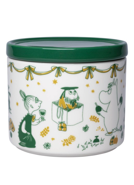 Moomin Arabia Moomin Gift of Love voorraadpot 70 cl - voorkant donkergroen