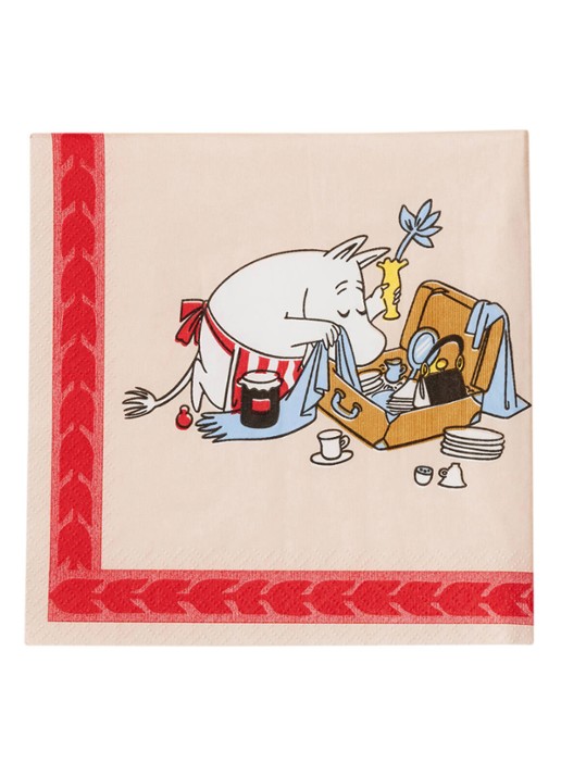 Moomin Arabia Moomin Holiday Rush servet 33 cm - detail 4 rood