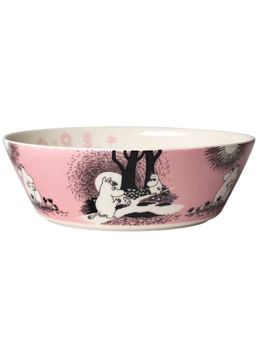 Moomin Arabia Moomin Love serveerschaal 23 cm - voorkant 2 lichtroze