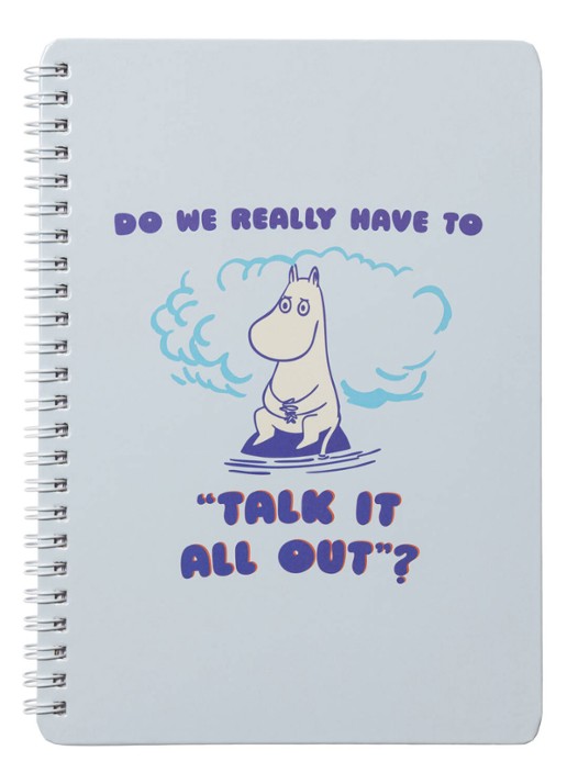 Moomin Arabia Moomin Talk it all Out gelinieerd notitieboek - voorkant blauwgrijs