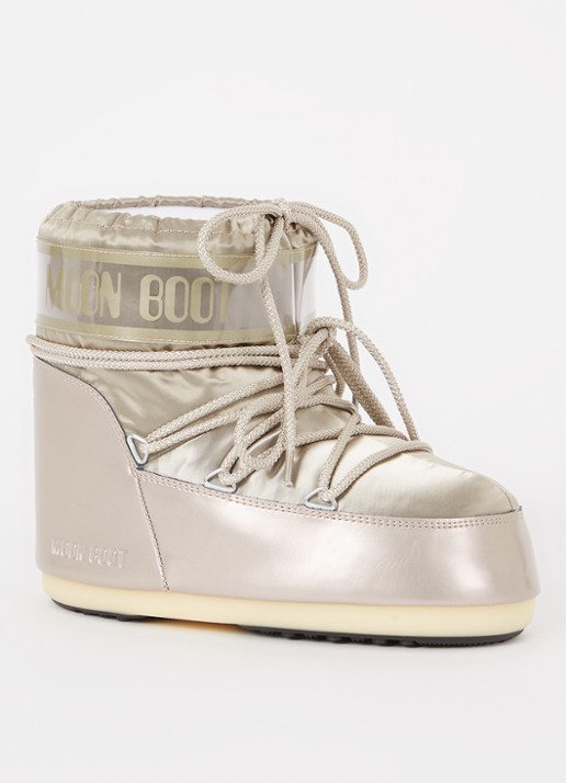 Moon Boot Icon Low Glance snowboot met waterafstotende coating  - voorkant parelmoer