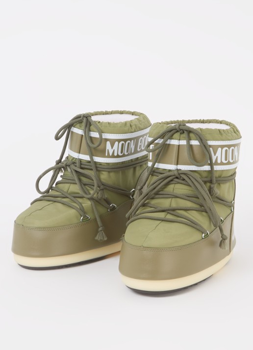 Moon Boot Icon Low snowboot met waterafstotende coating - detail 3 mosgroen
