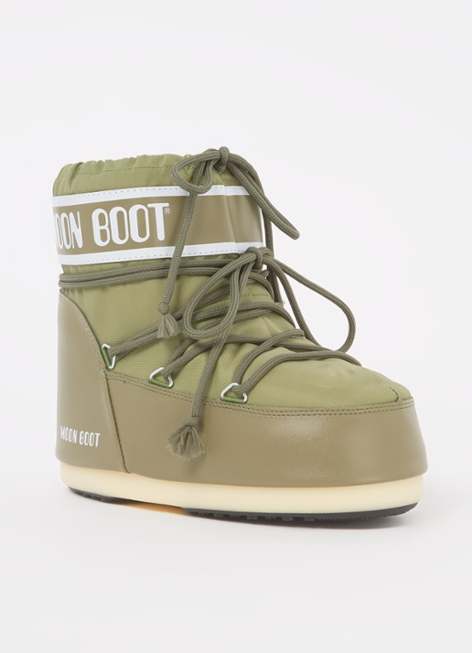 Moon Boot Icon Low snowboot met waterafstotende coating - voorkant 2 mosgroen