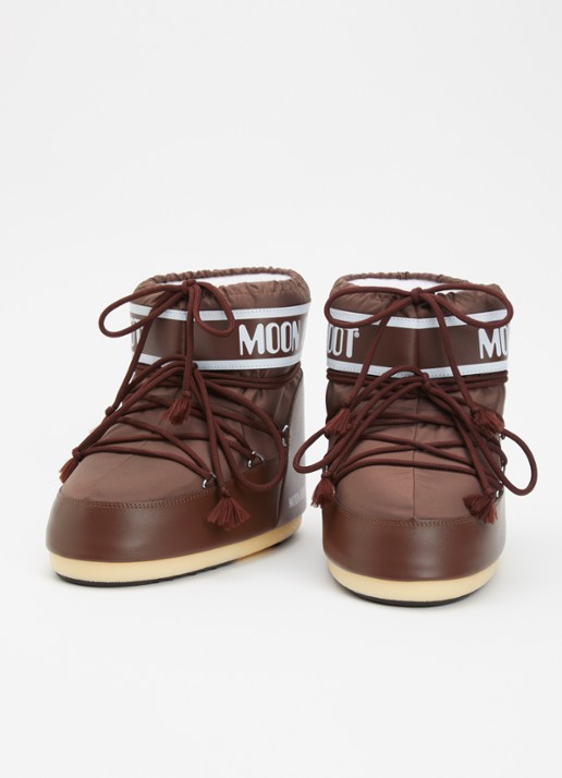 Moon Boot Icon Low snowboot met waterafstotende coating - detail chocoladebruin