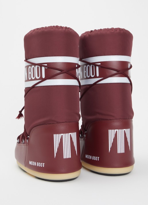 Moon Boot Icon snowboot met logo - achterkant 4 bordeauxrood