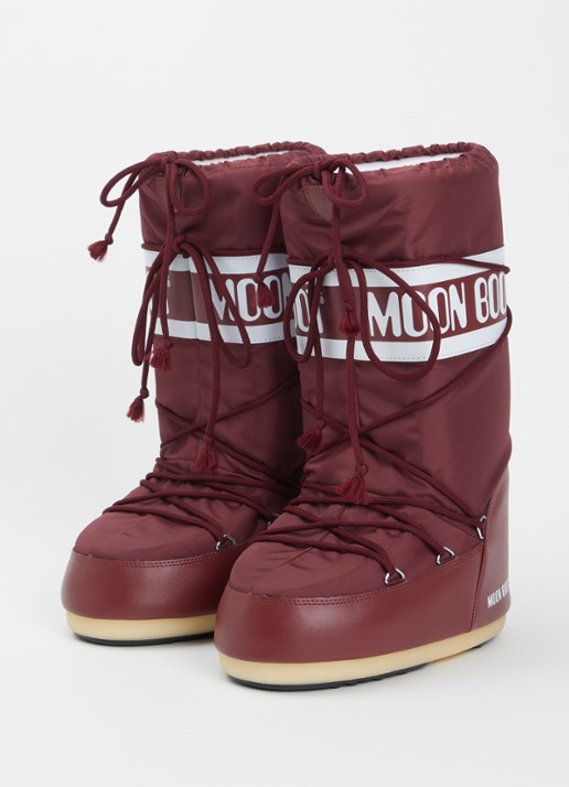 Moon Boot Icon snowboot met logo - detail bordeauxrood