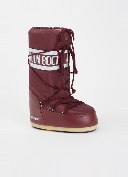 Moon Boot Icon snowboot met logo - voorkant 3 bordeauxrood