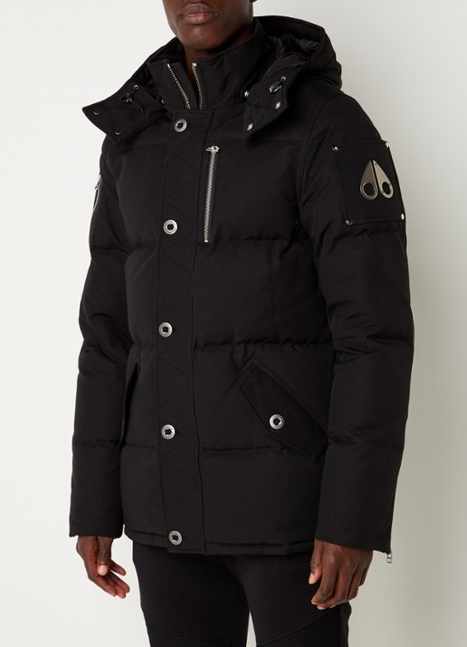 Moose Knuckles Forrestville puffer jack met donsvulling en afneembare capuchon - detail 4 zwart