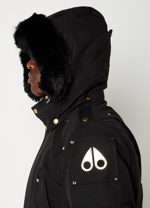 Moose Knuckles Gold Stag Lake parka met donsvulling en afneembare capuchon - detail 3 zwart